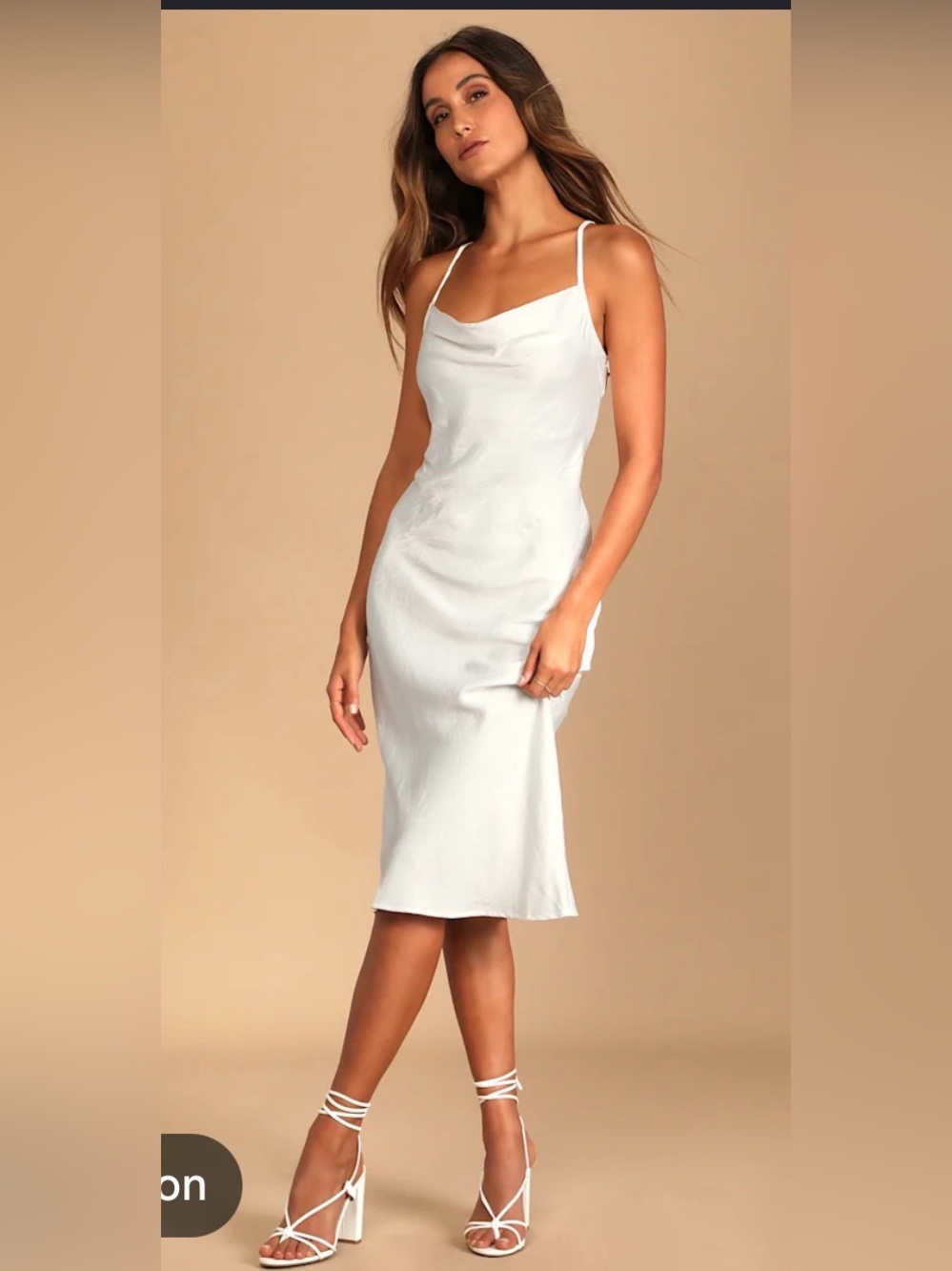 Satin Cowl Maxi Slip Dress in Light Lavender